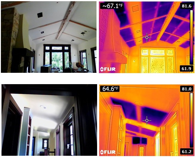 Infrared image of radiant cooling system at Lambert Residence, Los Gatos CA