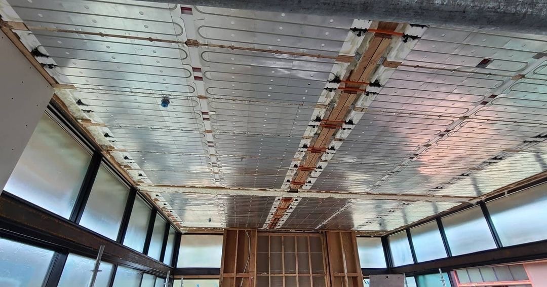 Ray Magic® NK radiant ceiling panels installed in a Portola Valley home by Cory with Skaates Inc.