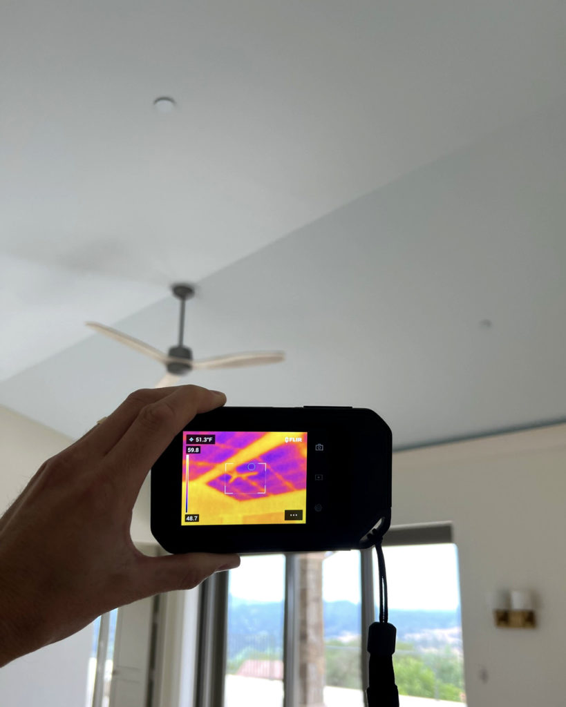 Thermal images of radiant cooling via Ray Magic NK radiant ceiling panels.
